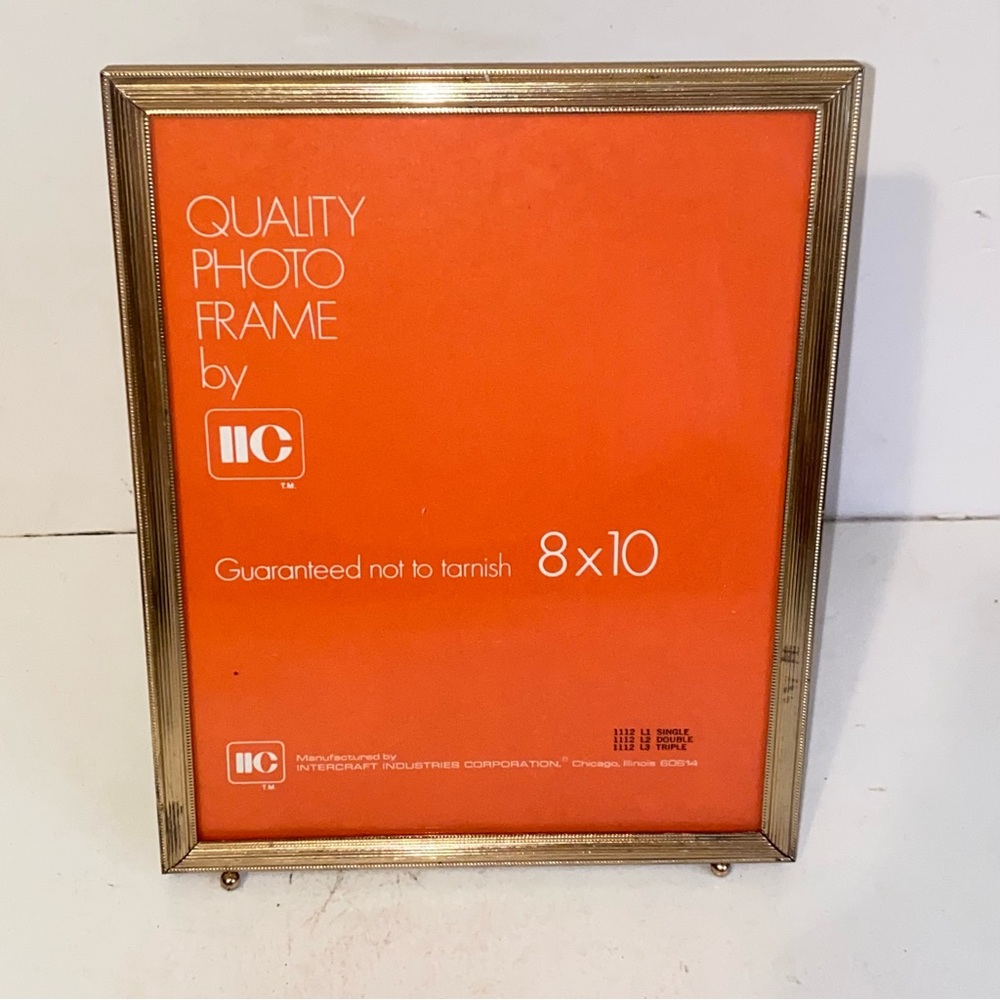 Vintage MCM Brass 8x10 Photo Free Standing or Wall Hanging Picture Frame by IIC